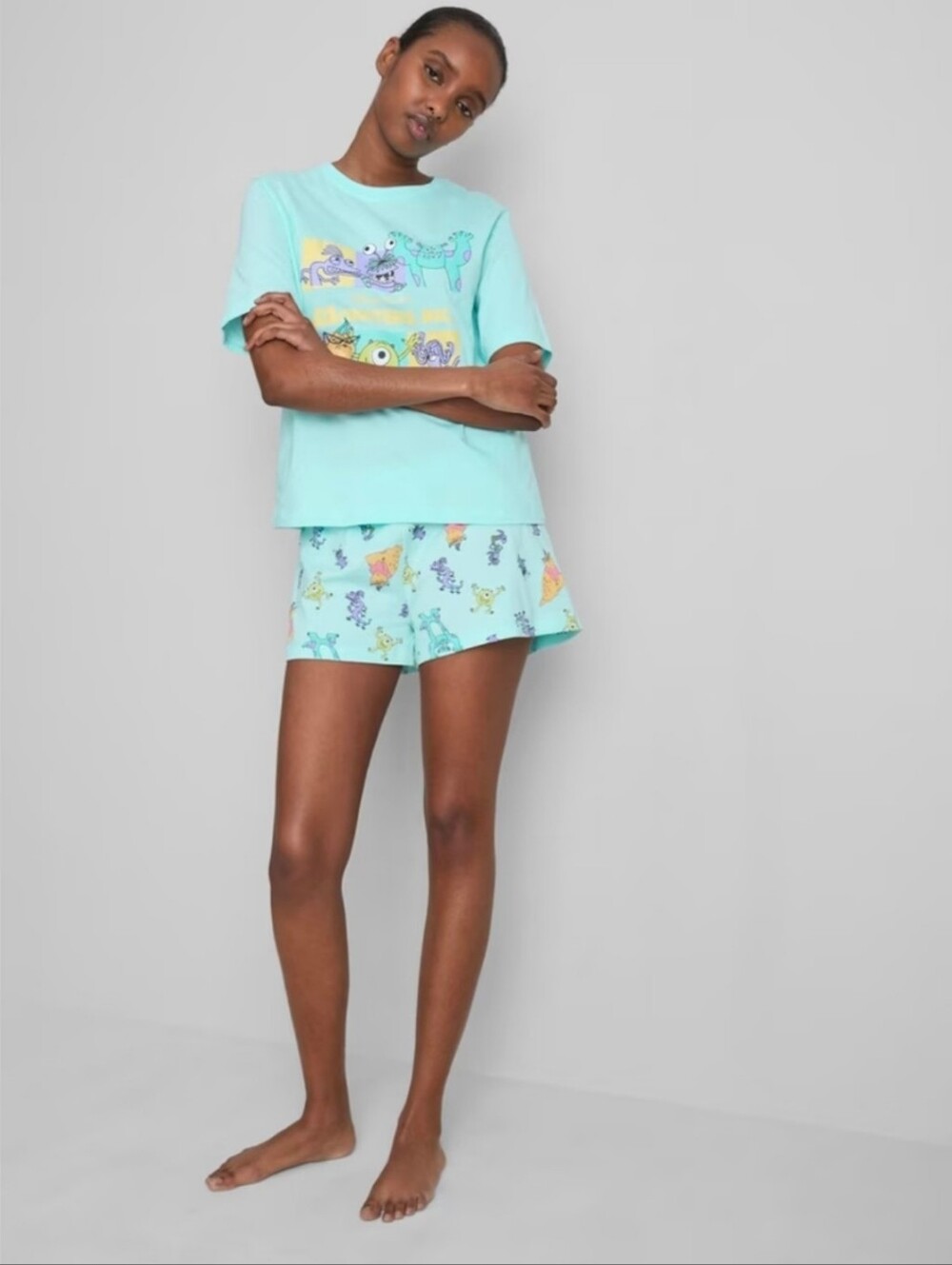 NWT Primark X Disney Monsters Inc. Pajama Set MED Blue - Picture 4 of 9